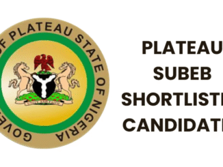 Plateau SUBEB Shortlisted Candidates