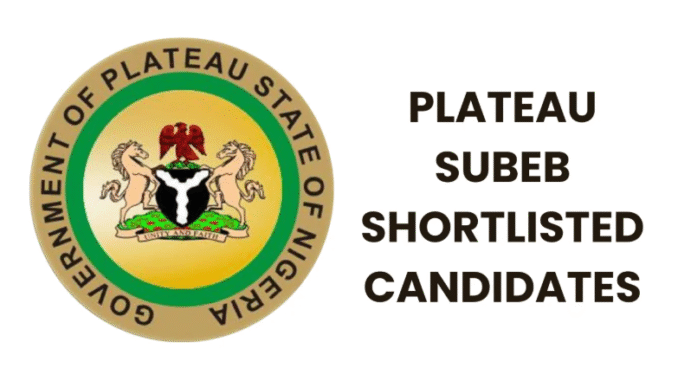 Plateau SUBEB Shortlisted Candidates